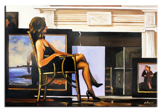 Jack Vettriano-90x60cm Ölgemälde Handgemalt Leinwand Signiert G94187, 129,99e,wys.7,99,http://www.go-bi.pl/produkty/g94187-obraz.html